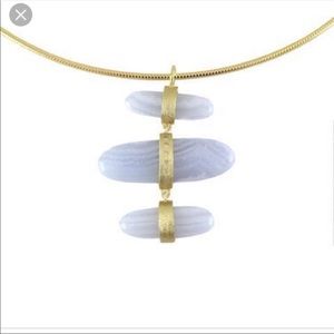 Marcia Moran Blue Lace Agate Triple Stone Necklace